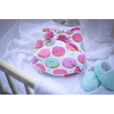 Pink donuts fitted diaper